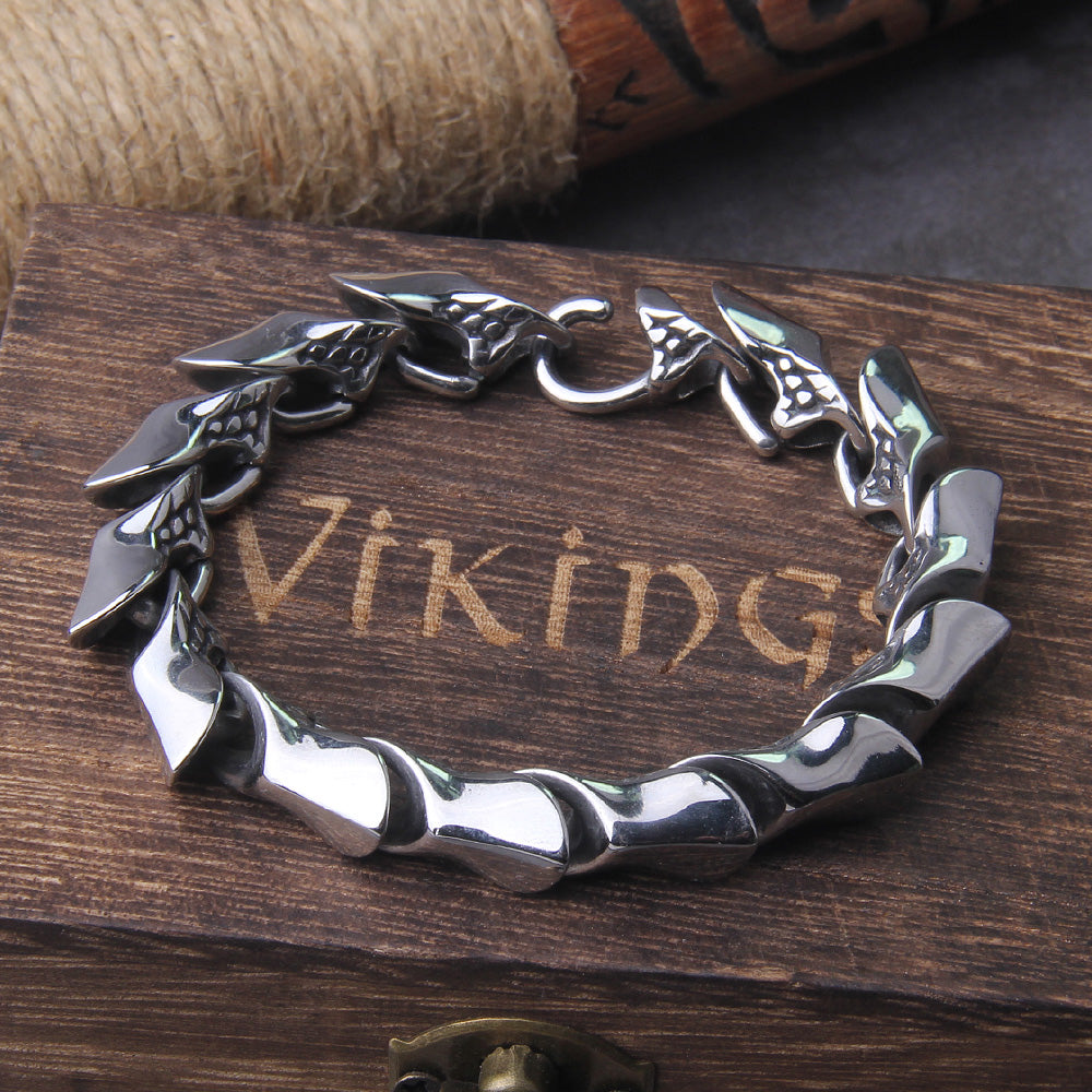 5mm Silver Viking King Chain Bracelet - Viking Jewelry