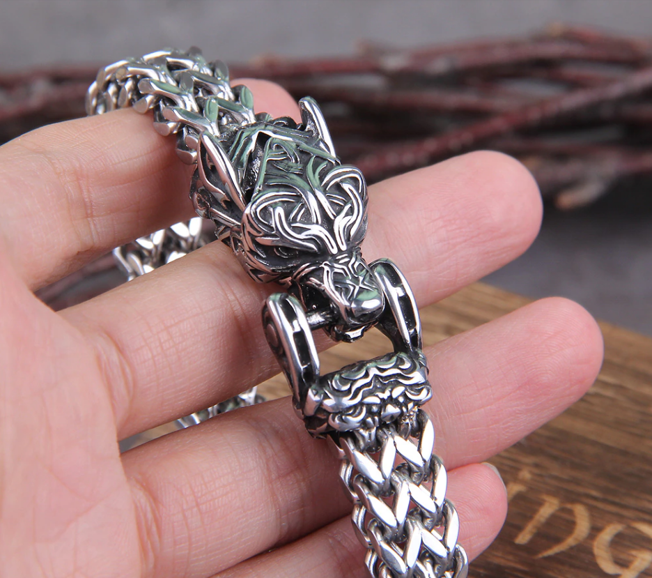 JORMUNGANDR SCALE BRACELET - STAINLESS STEEL - Forged in Valhalla