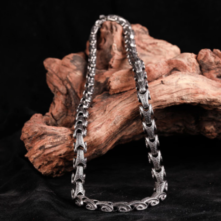 LONG VIKING JORMUNGANDR SCALE LINK- STAINLESS STEEL