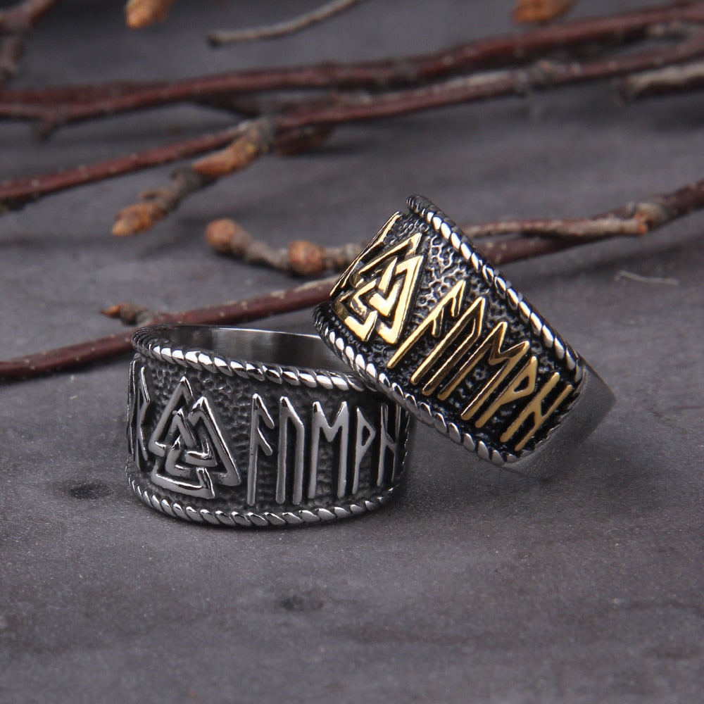 NORSE VALKNUT RING - STAINLESS STEEL