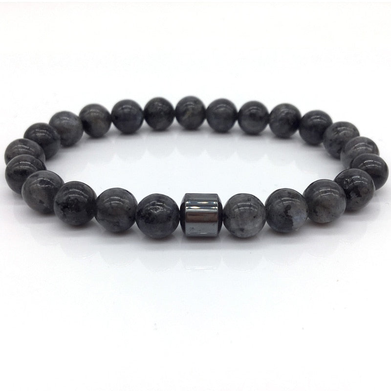 STONE VIKING - BRACELET- NATURAL STONE,MATEL