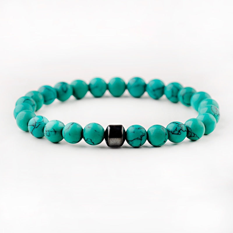 STONE VIKING - BRACELET- NATURAL STONE,MATEL