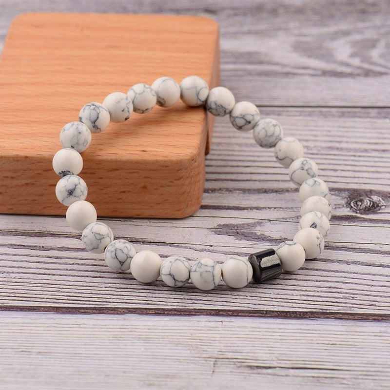 STONE VIKING - BRACELET- NATURAL STONE,MATEL