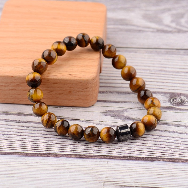 STONE VIKING - BRACELET- NATURAL STONE,MATEL