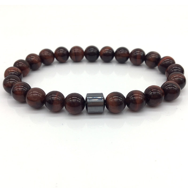 STONE VIKING - BRACELET- NATURAL STONE,MATEL