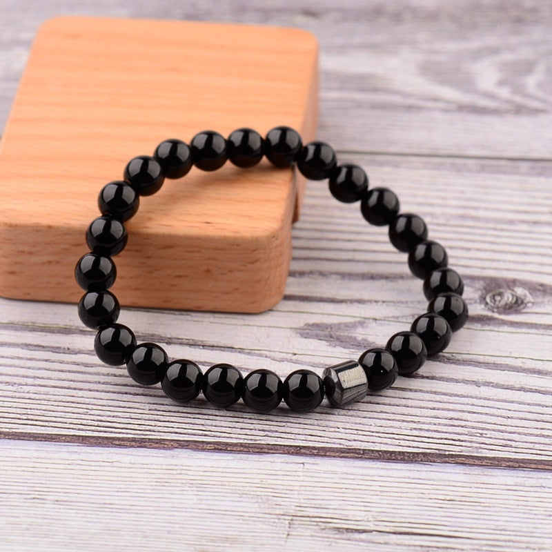 STONE VIKING - BRACELET- NATURAL STONE,MATEL