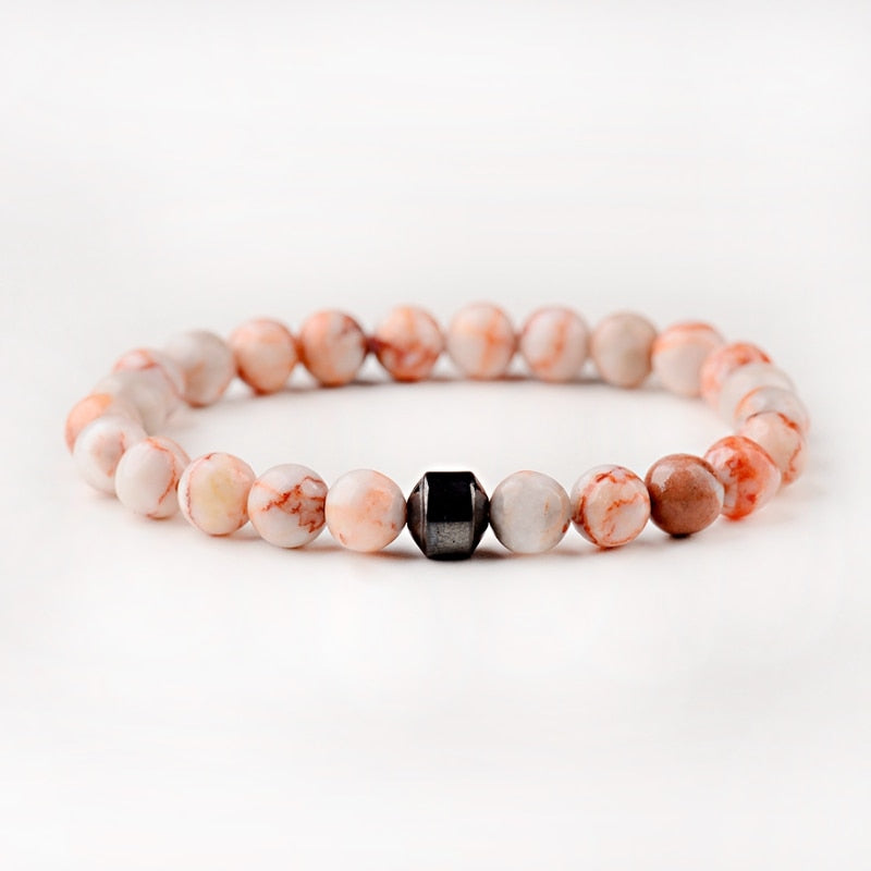 STONE VIKING - BRACELET- NATURAL STONE,MATEL
