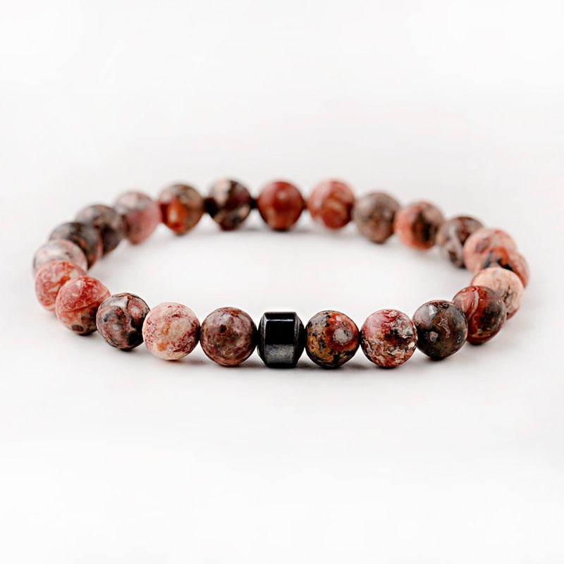 STONE VIKING - BRACELET- NATURAL STONE,MATEL