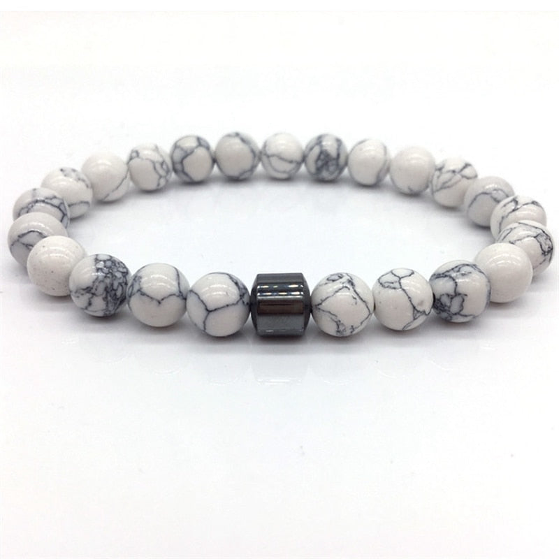 STONE VIKING - BRACELET- NATURAL STONE,MATEL