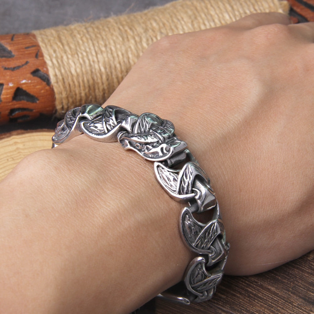 OUROBOROS SCALED CHAIN - STAINLESS STEEL