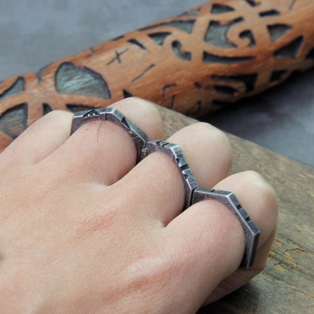 NORSE RUNIC RINGS - STAINLESS STEEL