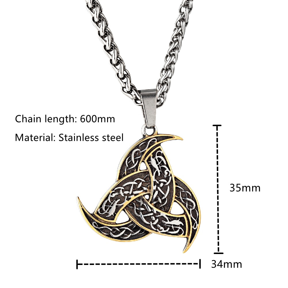 NORSE TRINITY KNOT NECKLACE - STAINLESS STEEL