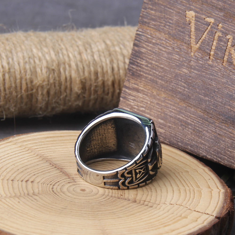 VALKNUT OF AWE RING - STAINLESS STEEL
