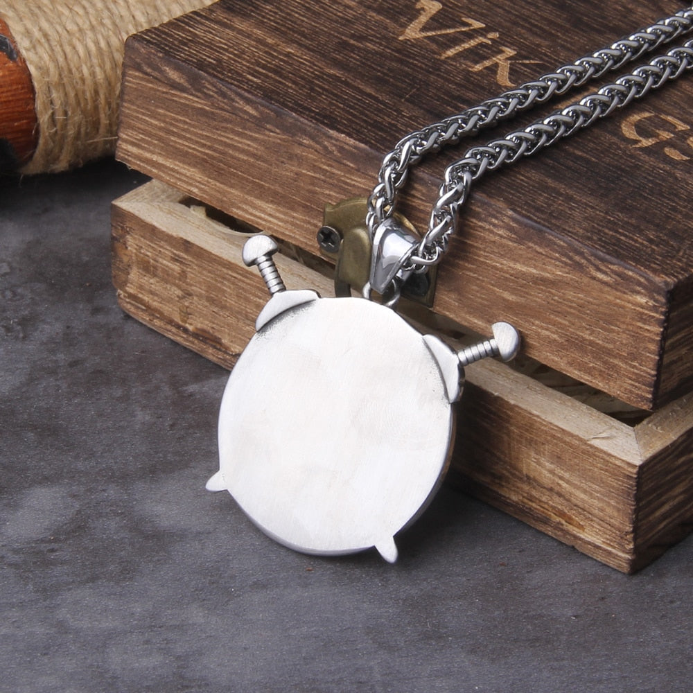 VALKNUT BUCKLER PENDANT - STAINLESS STEEL