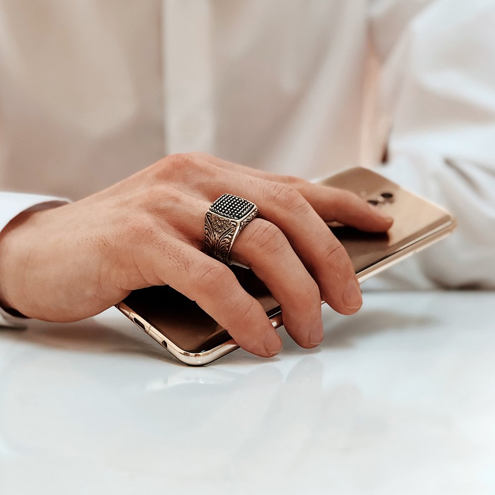 MATTED RING - STERLING SILVER