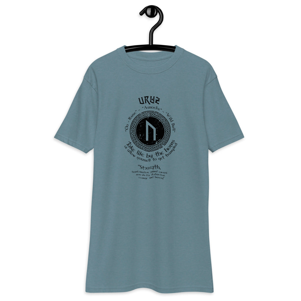 HEAVY WEIGHT TEE VIKING STRENGTH RUNE- GRAB LIFE BY THE HORNS