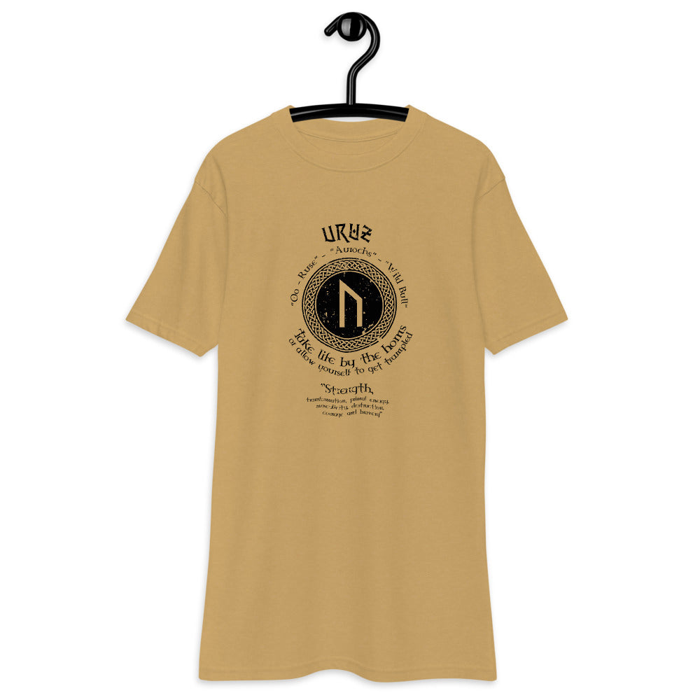 HEAVY WEIGHT TEE VIKING STRENGTH RUNE- GRAB LIFE BY THE HORNS