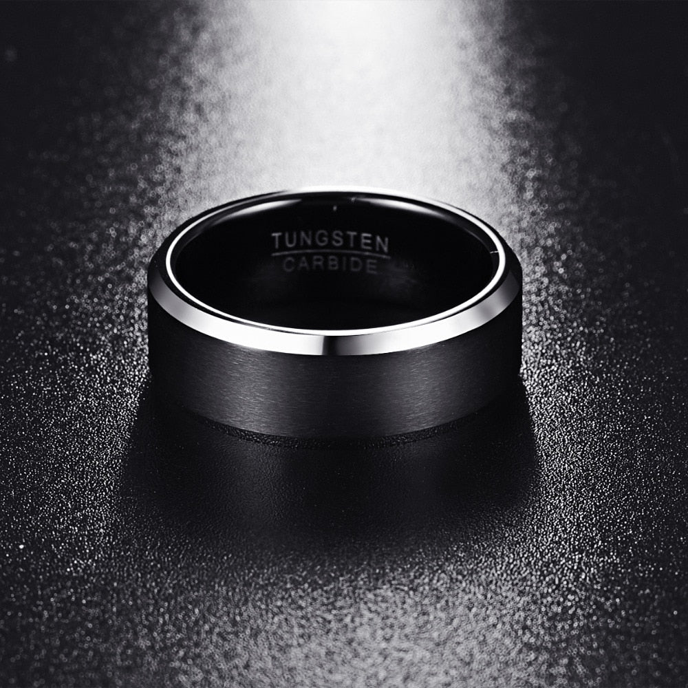 SLAIN RING- BLACK BRUSHED TUNGSTEN