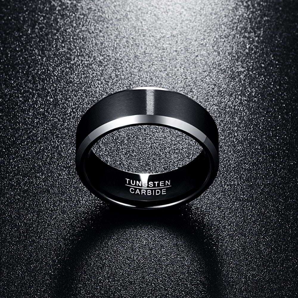SLAIN RING- BLACK BRUSHED TUNGSTEN