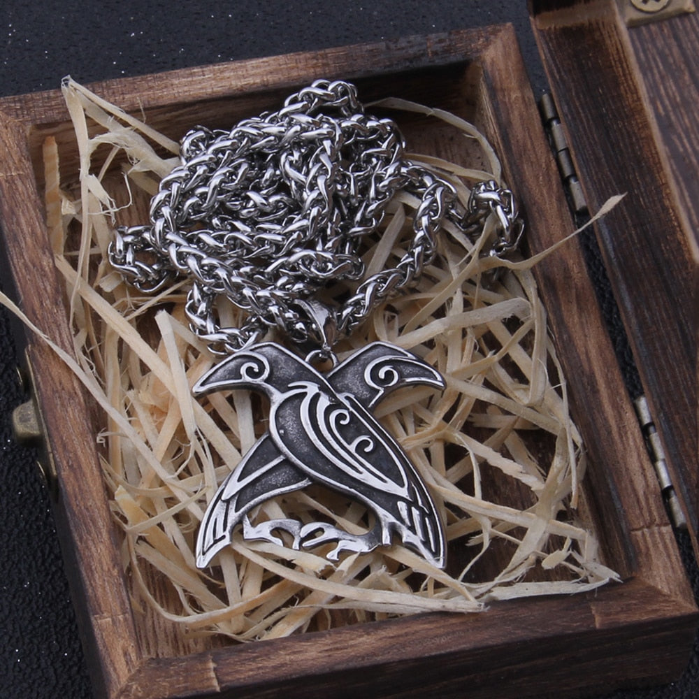 HUGINN & MUNINN COMPANIONS PENDANT- STAINLESS STEEL - Forged in Valhalla