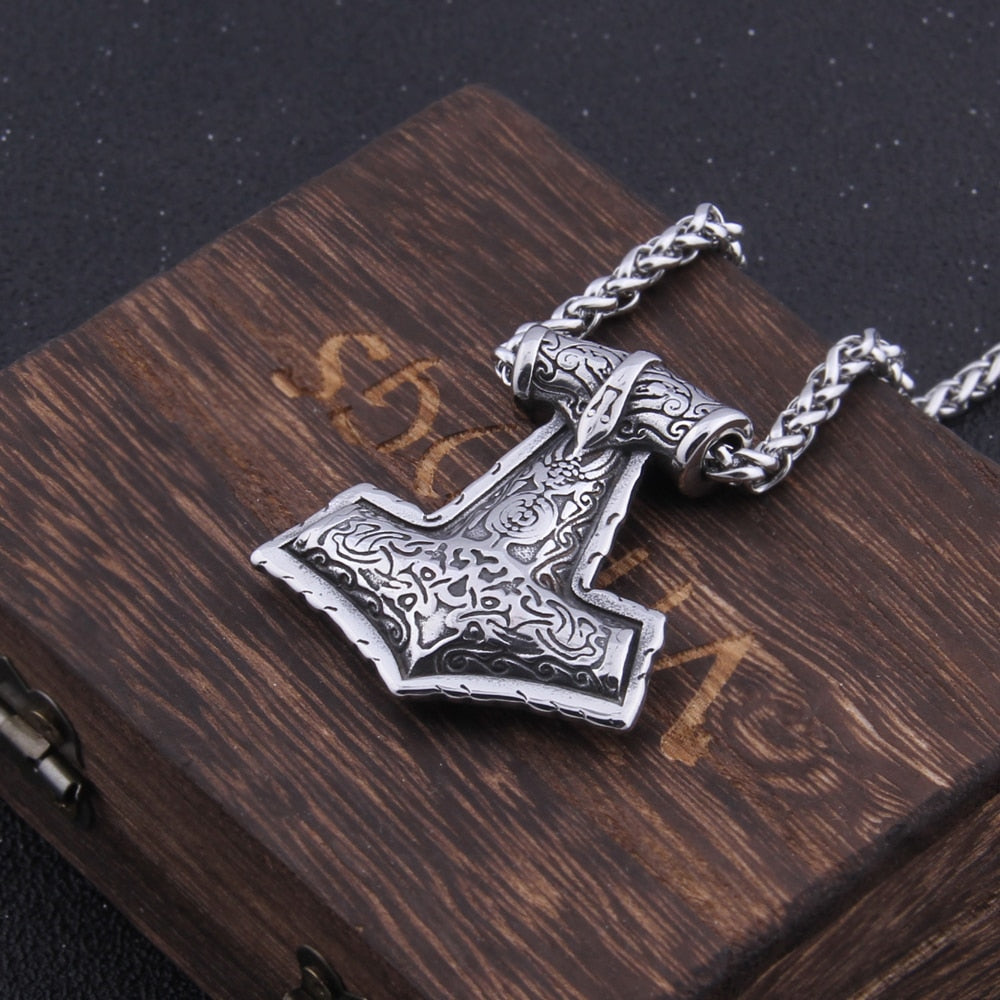 THORS HAMMER MJOLNIR PENDANT- STAINLESS STEEL - Forged in Valhalla