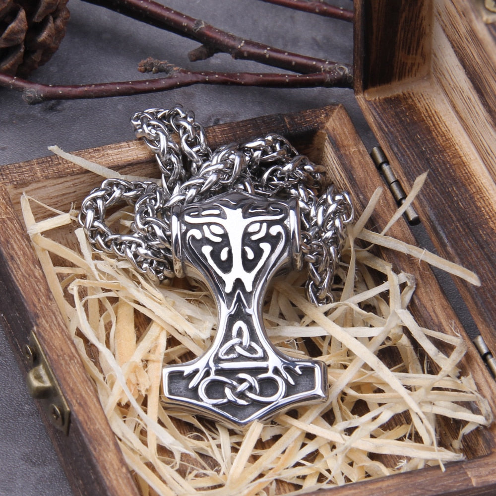CLASSIC MJOLNIR PENDANT- STAINLESS STEEL - Forged in Valhalla