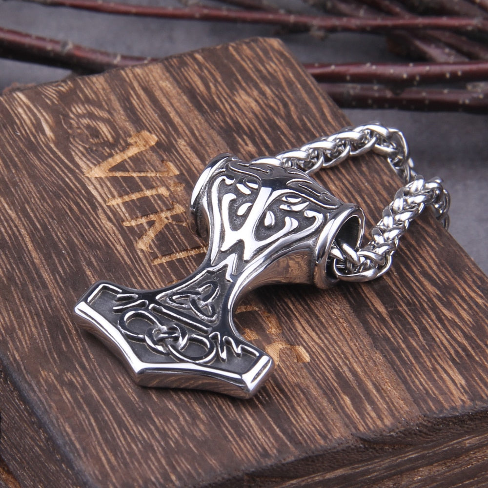 CLASSIC MJOLNIR PENDANT- STAINLESS STEEL - Forged in Valhalla