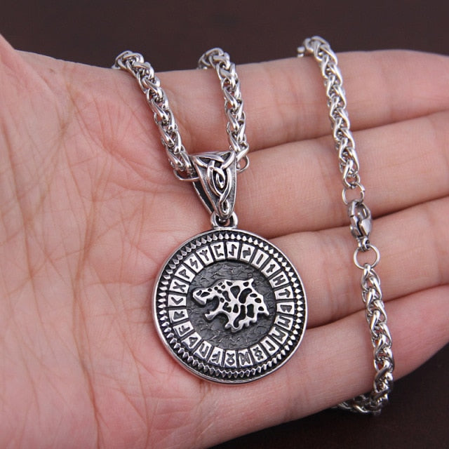 24 RUNES/ FENRIR CELTIC KNOT PENDANT- STAINLESS STEEL - Forged in Valhalla