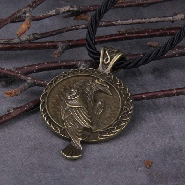 DOUBLE-SIDED RAVEN WITH CELTIC KNOT- STAINLESS STEEL - Forged in Valhalla