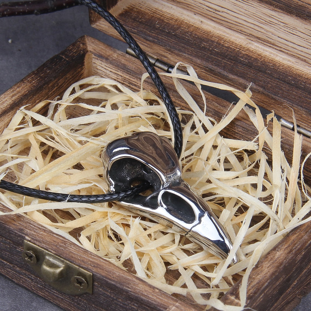 SMALL RAVEN SKULL OF ODIN- STAINLESS STEEL - Forged in Valhalla