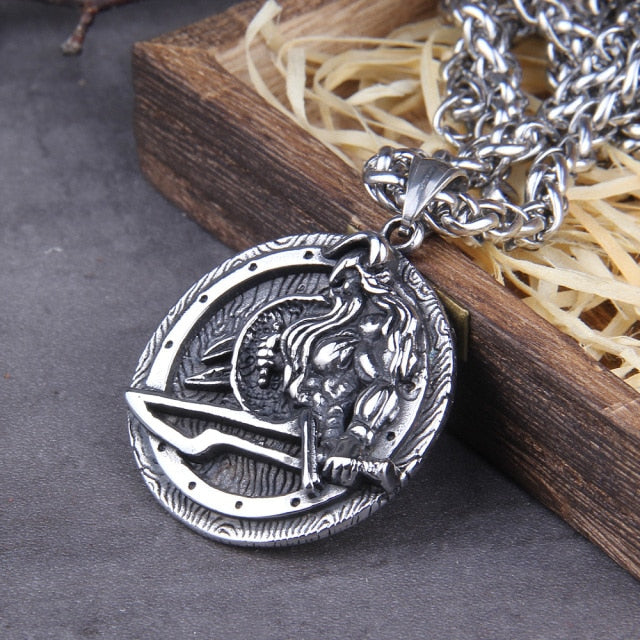 BATTLE READY ODIN PENDANT- STAINLESS STEEL - Forged in Valhalla