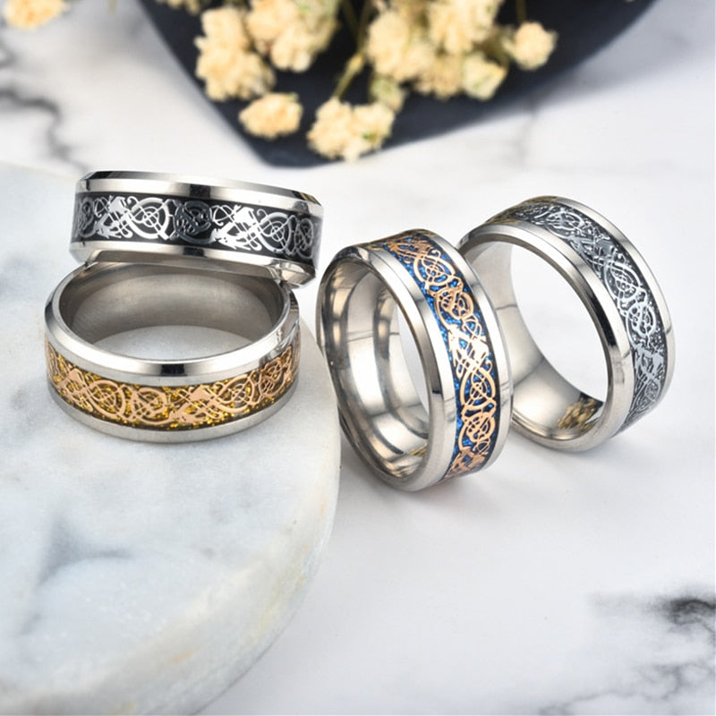 Double Collection Dragon Ring- Stainless Steel