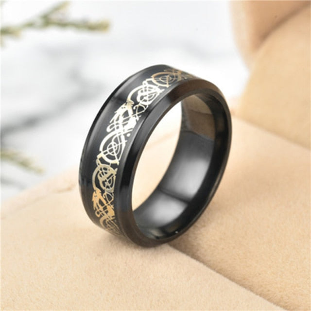 Double Collection Dragon Ring- Stainless Steel