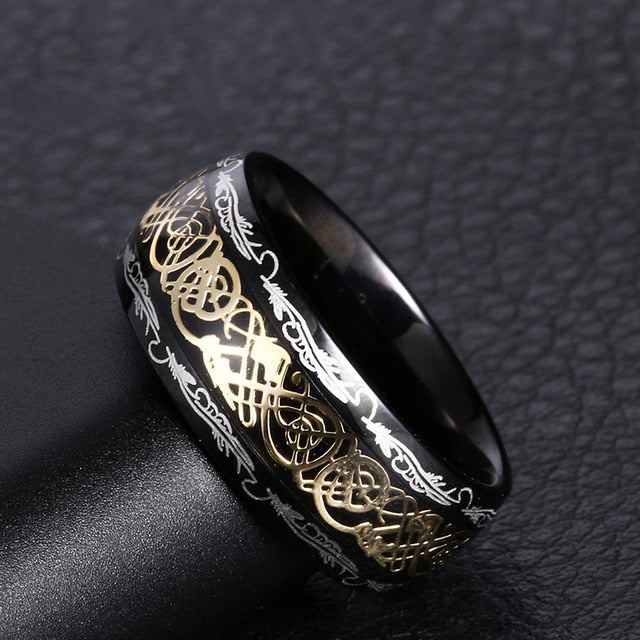 Double Collection Dragon Ring- Stainless Steel