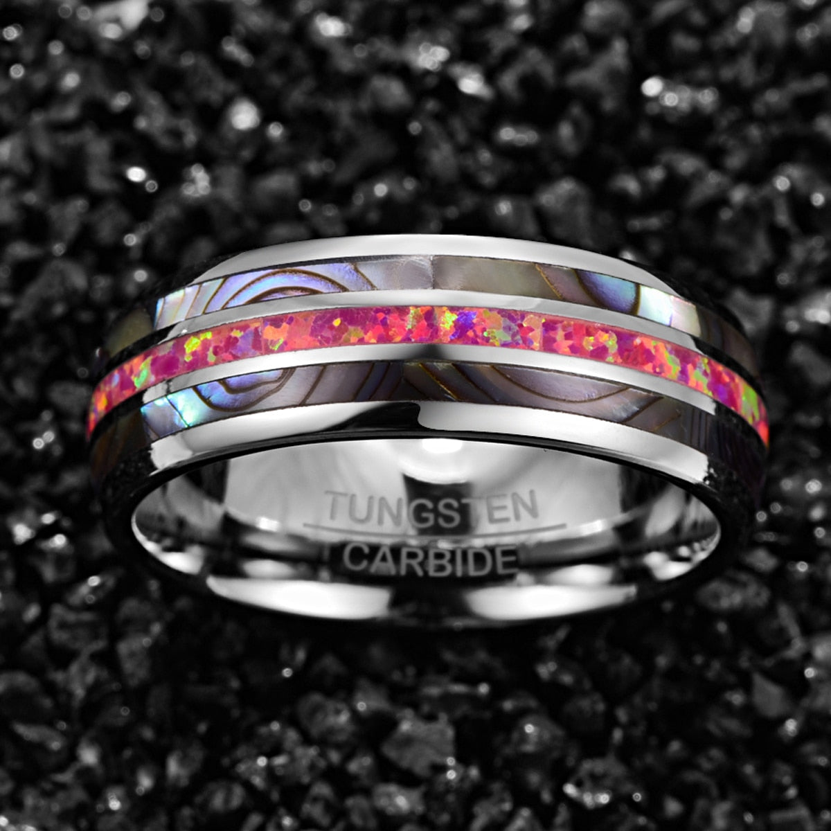 SPANGLE RING- DEEP MAGENTA TUNGSTEN