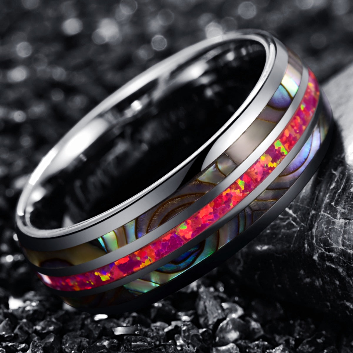 SPANGLE RING- DEEP MAGENTA TUNGSTEN