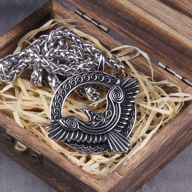 HUGINN AND MUNINN RAVENS OF ODIN PENDANT- STAINLESS STEEL - Forged in Valhalla