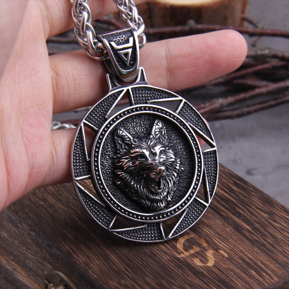 FENRIR, SON OF LOKI HEAVY PENDANT- STAINLESS STEEL - Forged in Valhalla