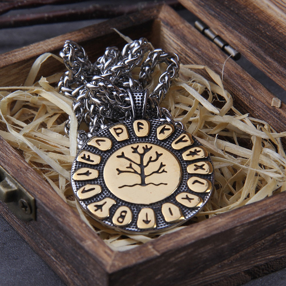RUNIC TREE OF LIFE/YGGDRASIL PENDANT- STAINLESS STEEL - Forged in Valhalla