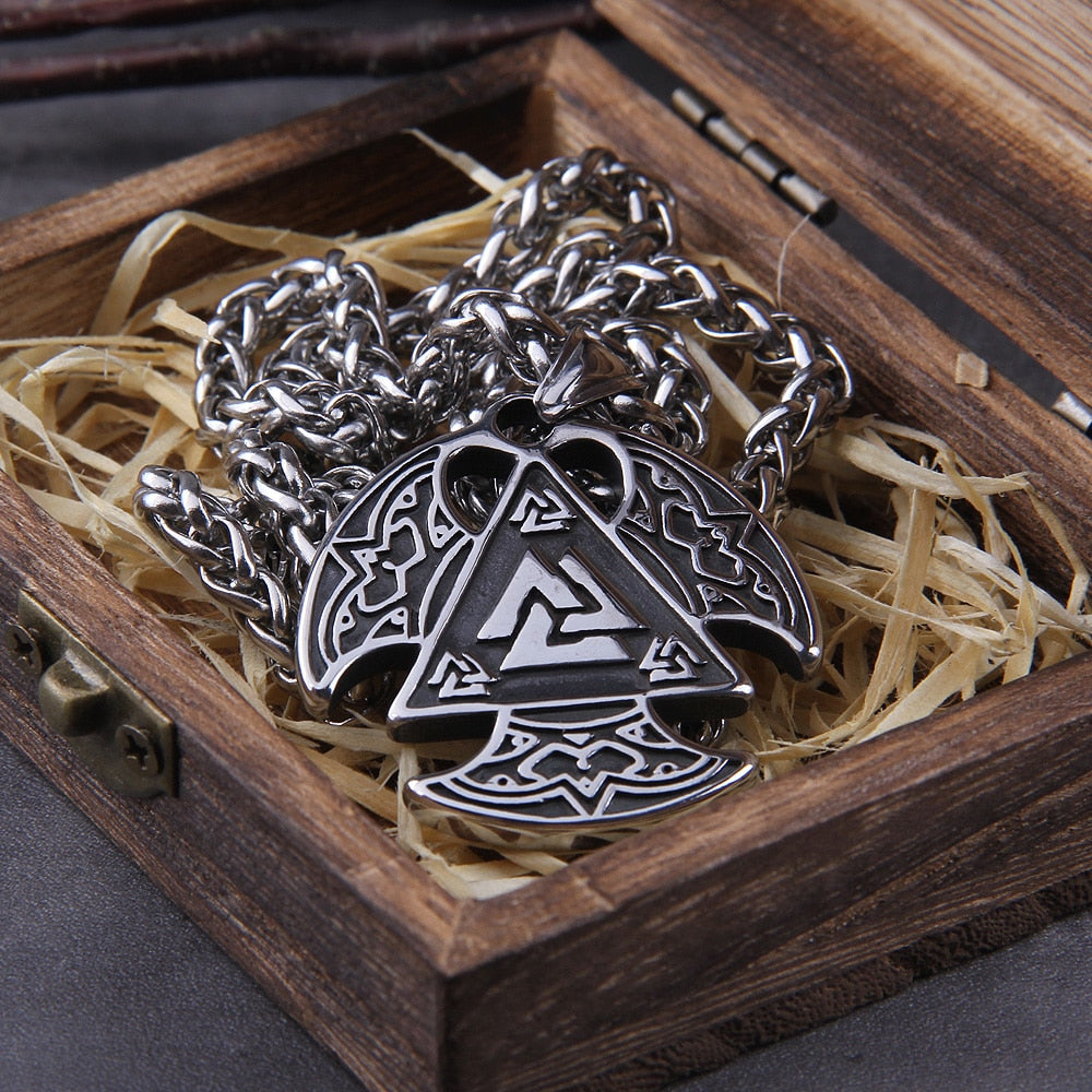 THREE BLADED VALKNUT PENDANT- STAINLESS STEEL - Forged in Valhalla