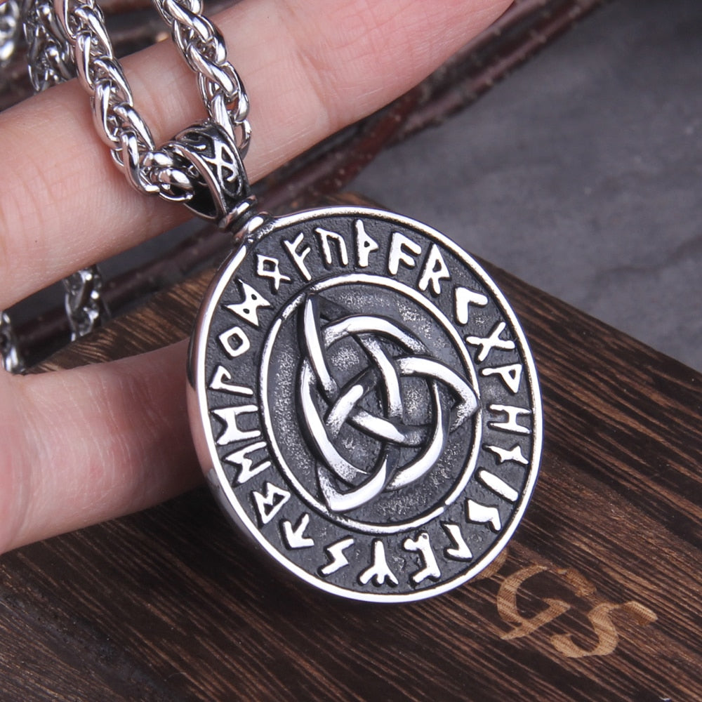 RUNIC TRIQUETRA PENDANT, NEVERENDING- STAINLESS STEEL - Forged in Valhalla
