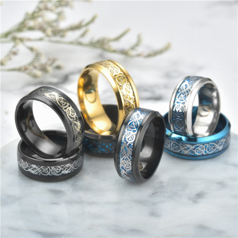 Double Collection Dragon Ring- Stainless Steel