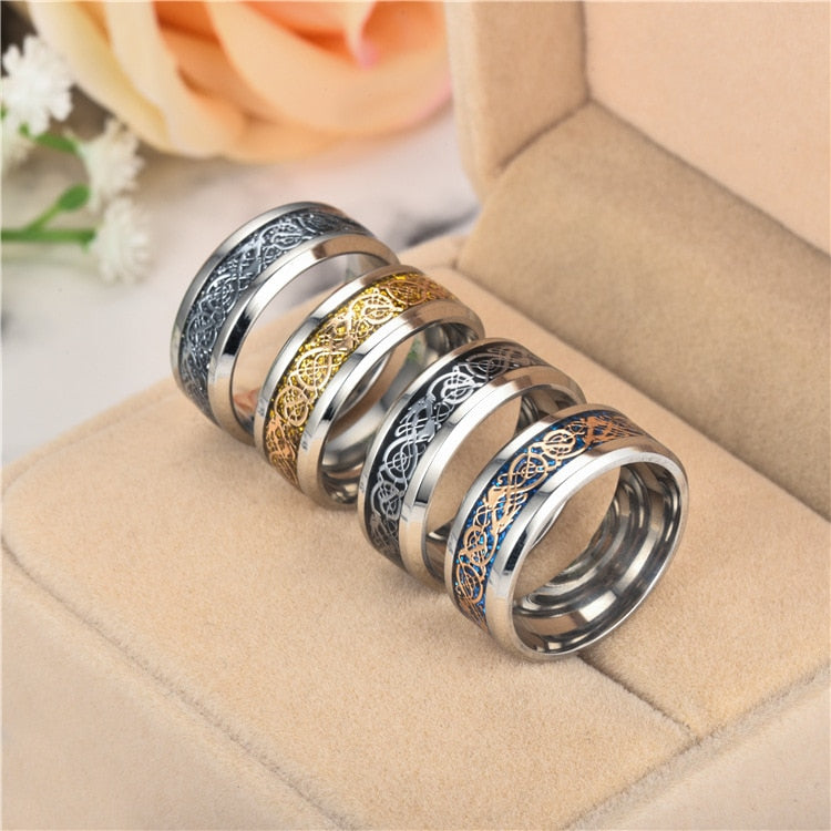 Double Collection Dragon Ring- Stainless Steel