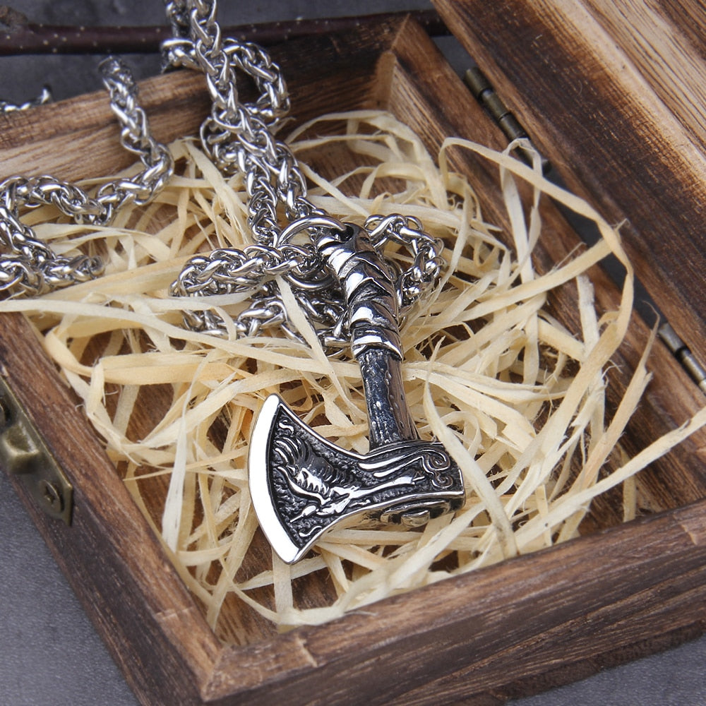 MULTIPLE VIKING AXE VARIANTS WITH CHAIN- STAINLESS STEEL