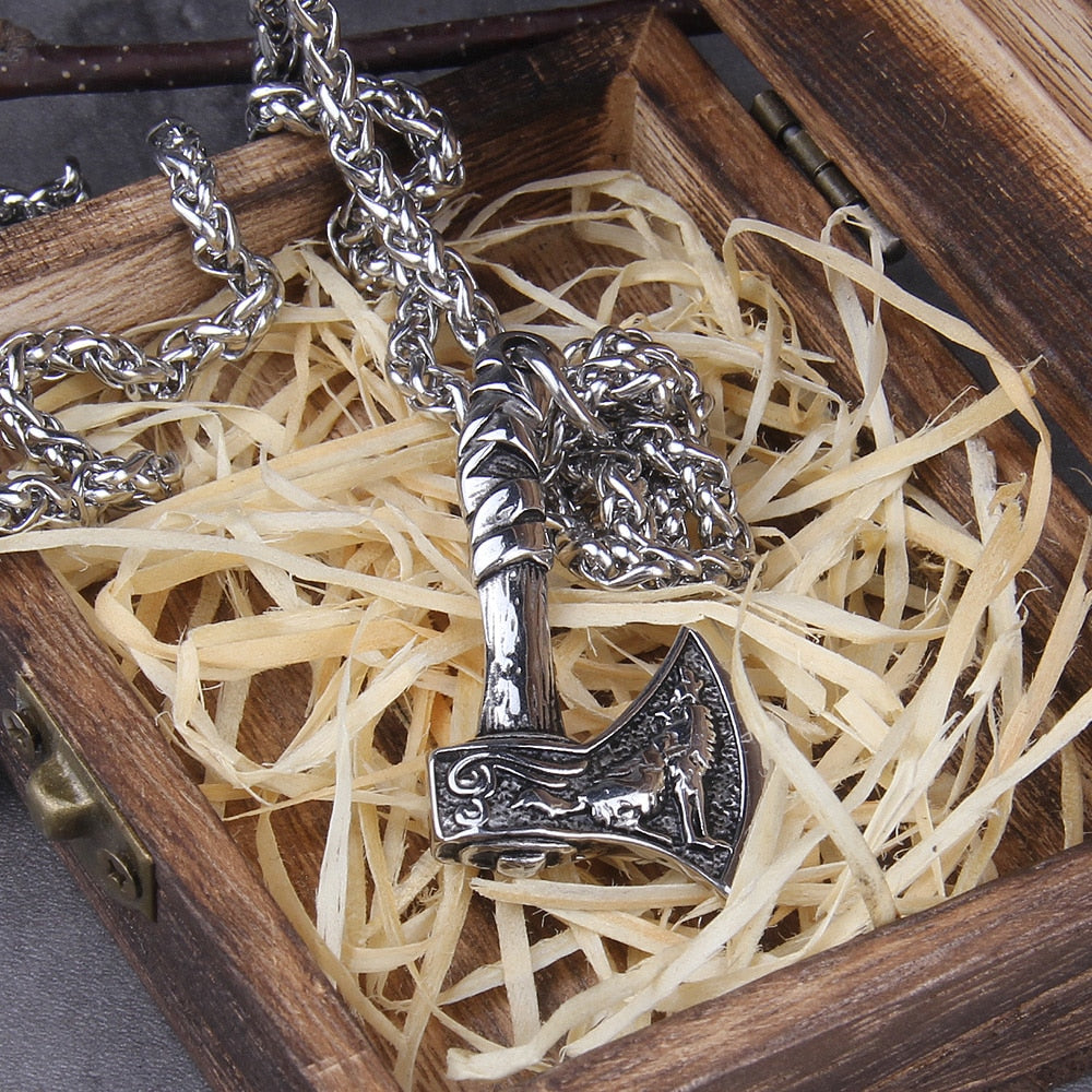 MULTIPLE VIKING AXE VARIANTS WITH CHAIN- STAINLESS STEEL
