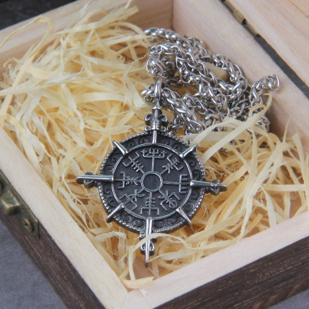SPIKED VEGVISIR AMULET- STAINLESS STEEL - Forged in Valhalla