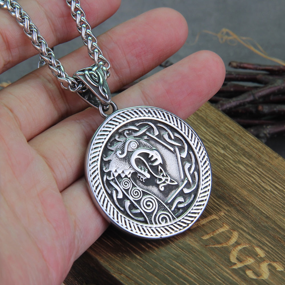 HORNS OF ODIN VIKING DRAGON PENDANT- STAINLESS STEEL - Forged in Valhalla