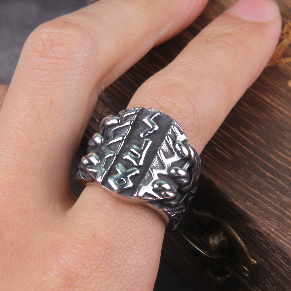 BREACH RUNE RING- STAINLESS STEEL