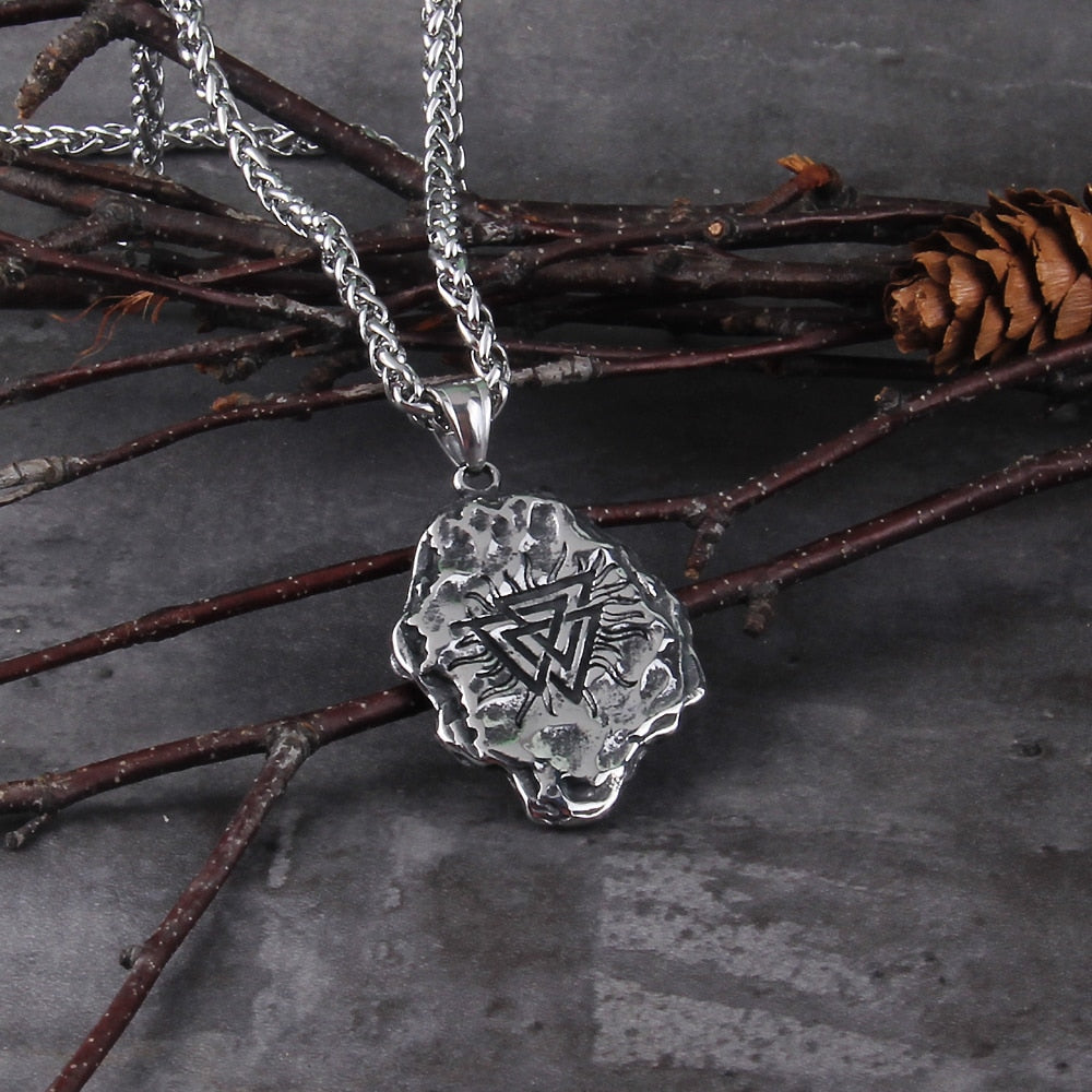 VALKNUT WARRIOR AMULET- STAINLESS STEEL