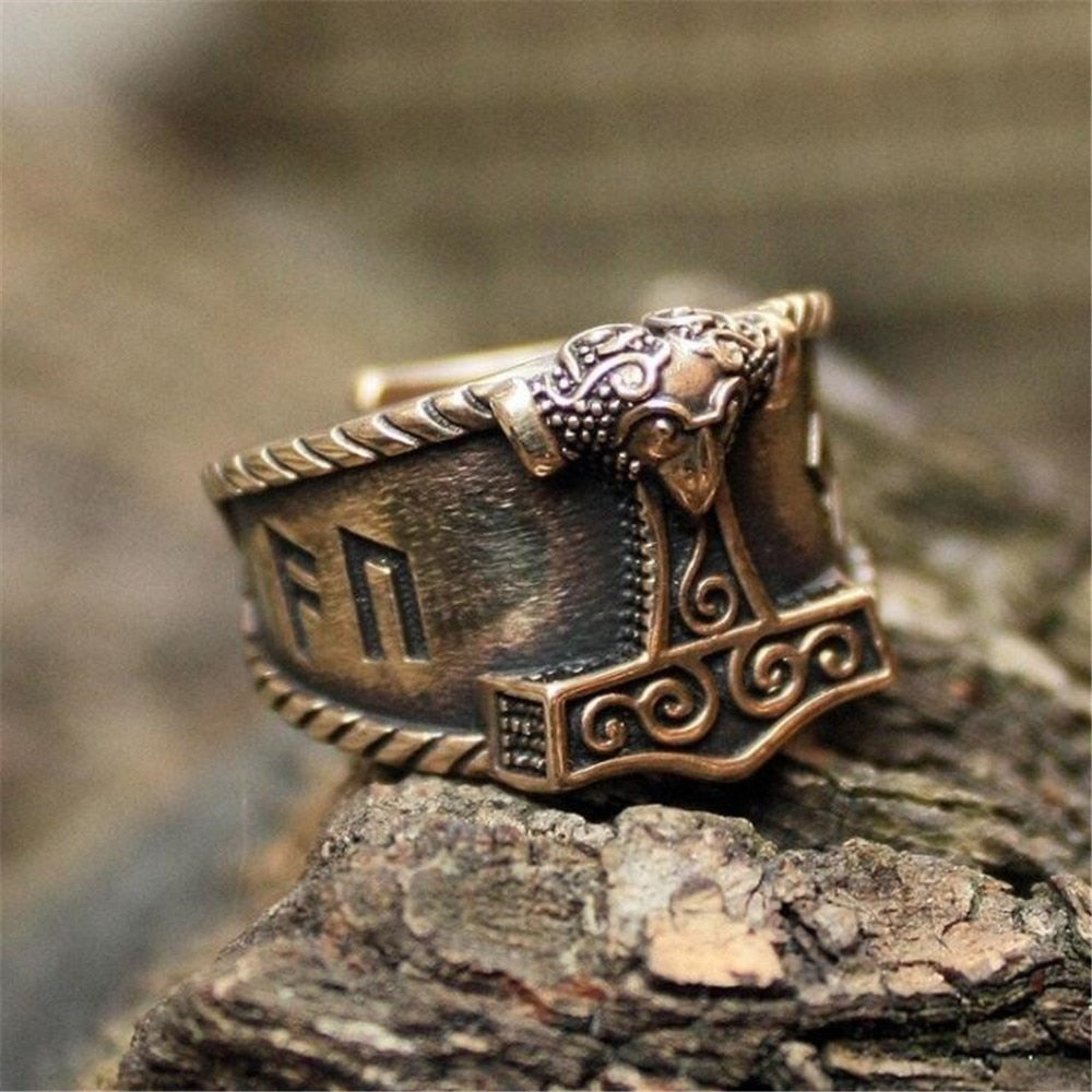 RUNIC NORSE HAMMER RING